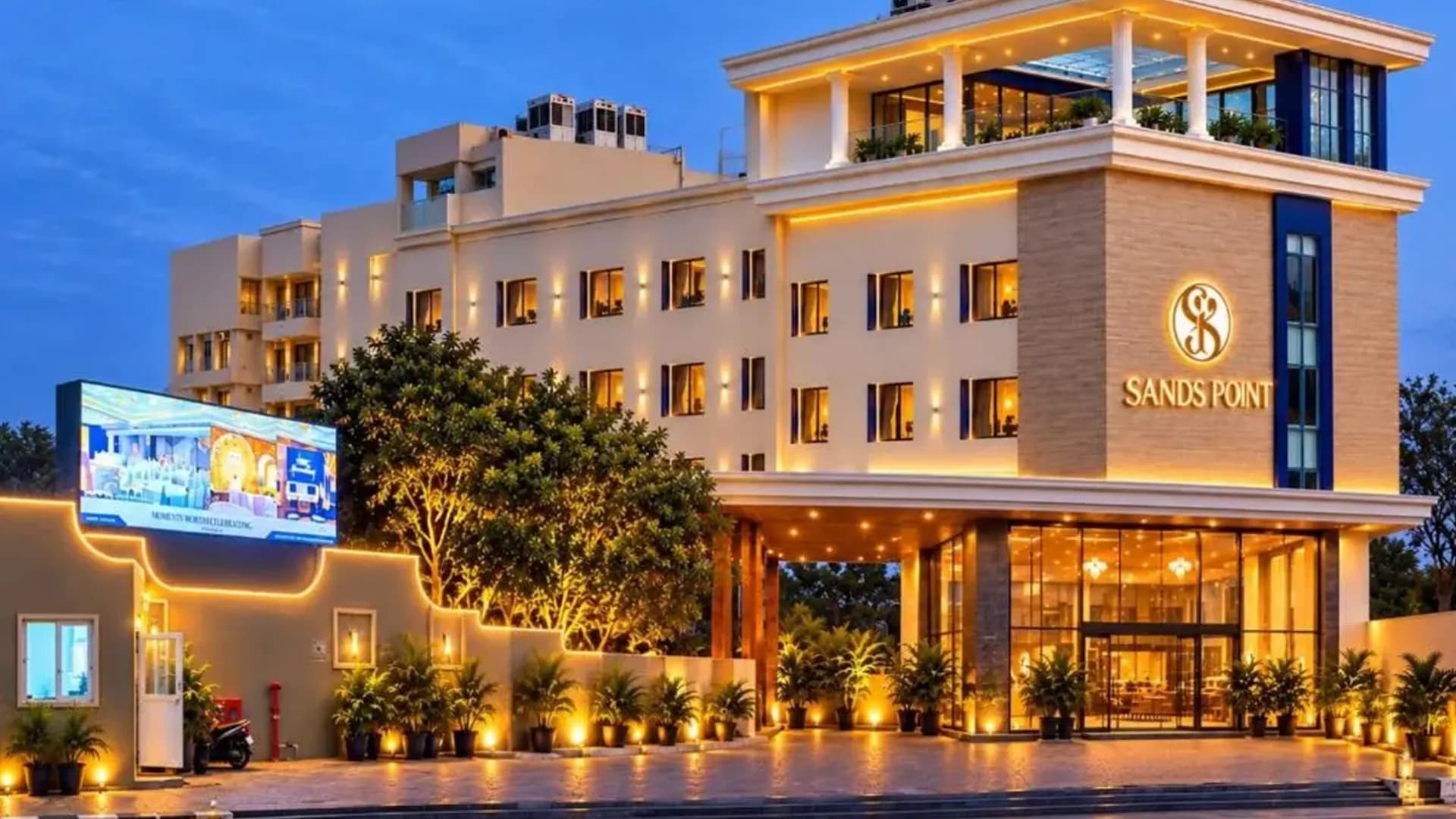 Elegant luxury resort with a swimming pool