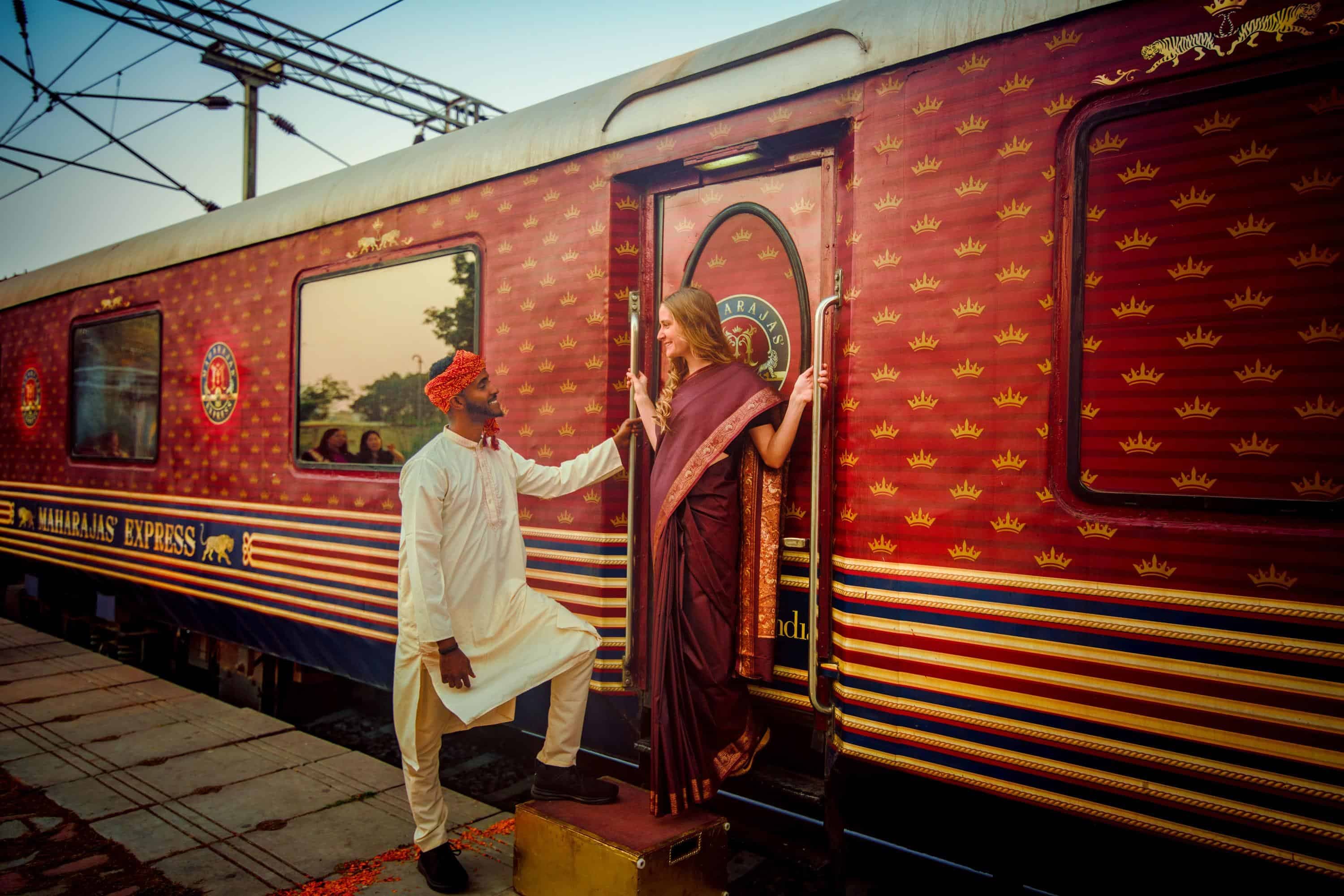 Luxury heritage train travelling through India